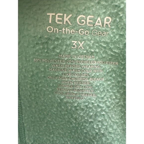 Tek Gear ON THE GO GEAR V Neck Cozy Fleece Sweatshirt Shy Green Plus SZ 3X NWT - Picture 5 of 7
